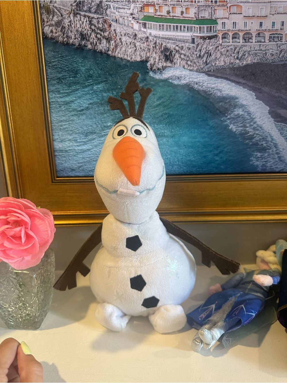 White Olaf Snowman Plush Toy - Holiday Home Decor 14 inches